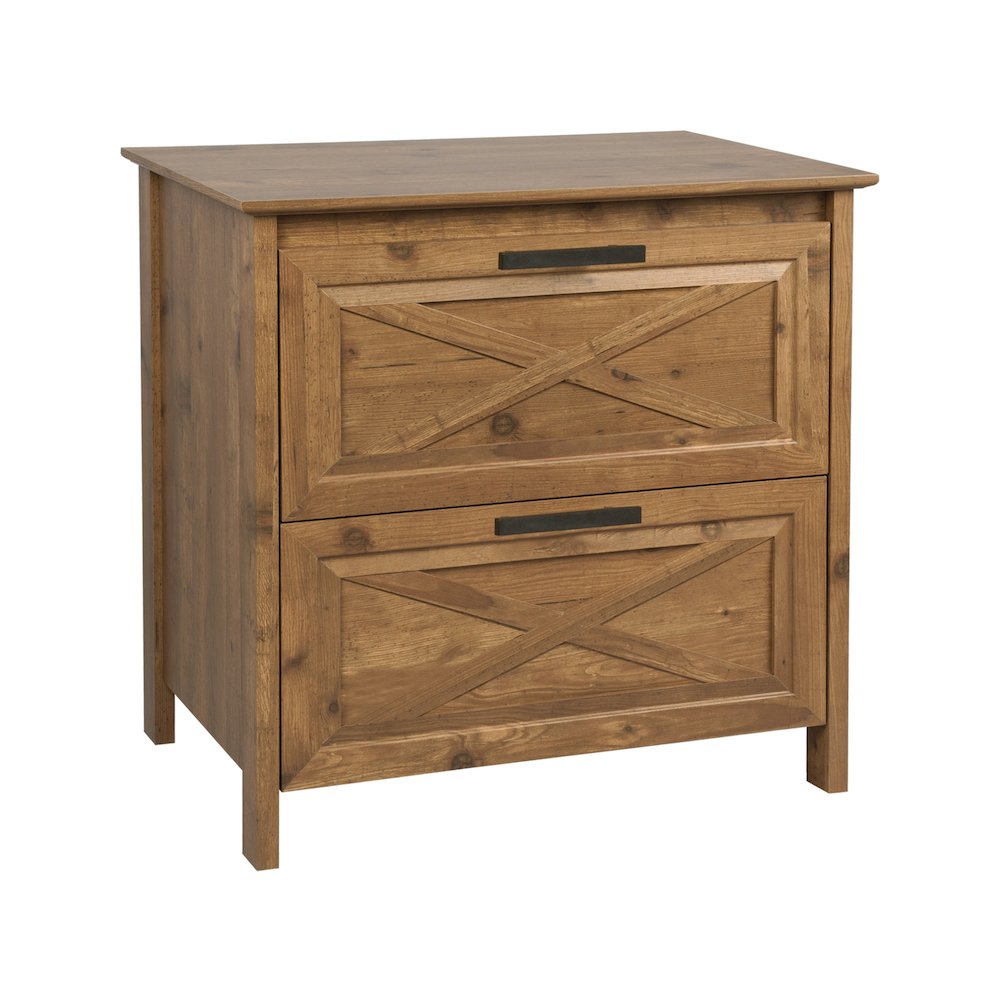 3-Piece Farmhouse Wood Writing Desk Office Set - Rustic Brown. Picture 2