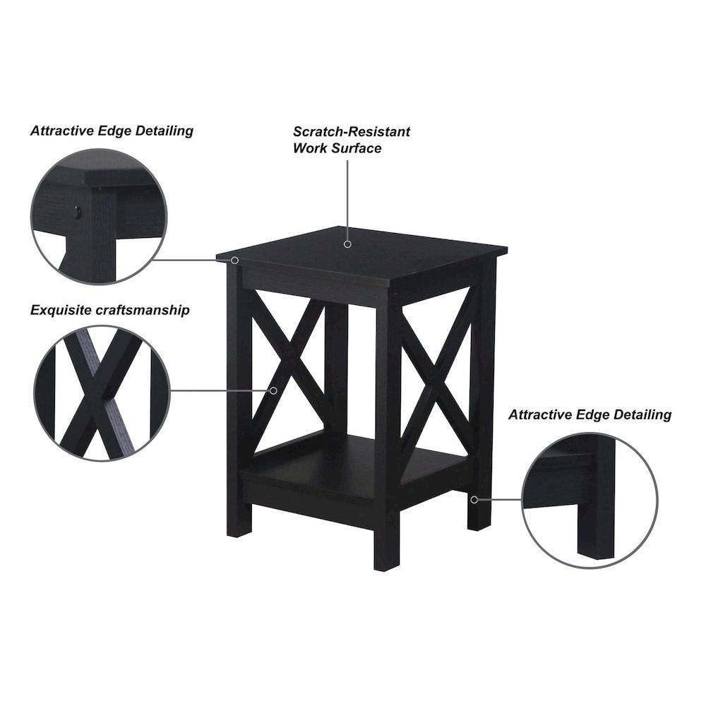 Lambert Modern Farmhouse Black Oak End Table. Picture 4