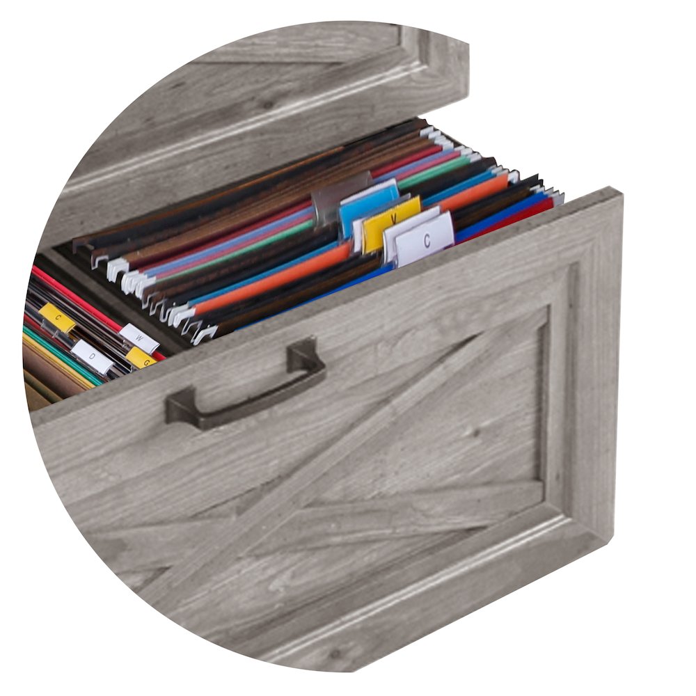 Megan Wood 2 drawer Lateral Filing Cabinet in Washed Gray. Picture 3