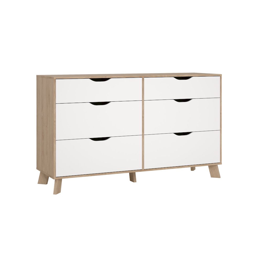 Ikast 6 Drawer Double Dresser, Jackson Hickory/White. Picture 7