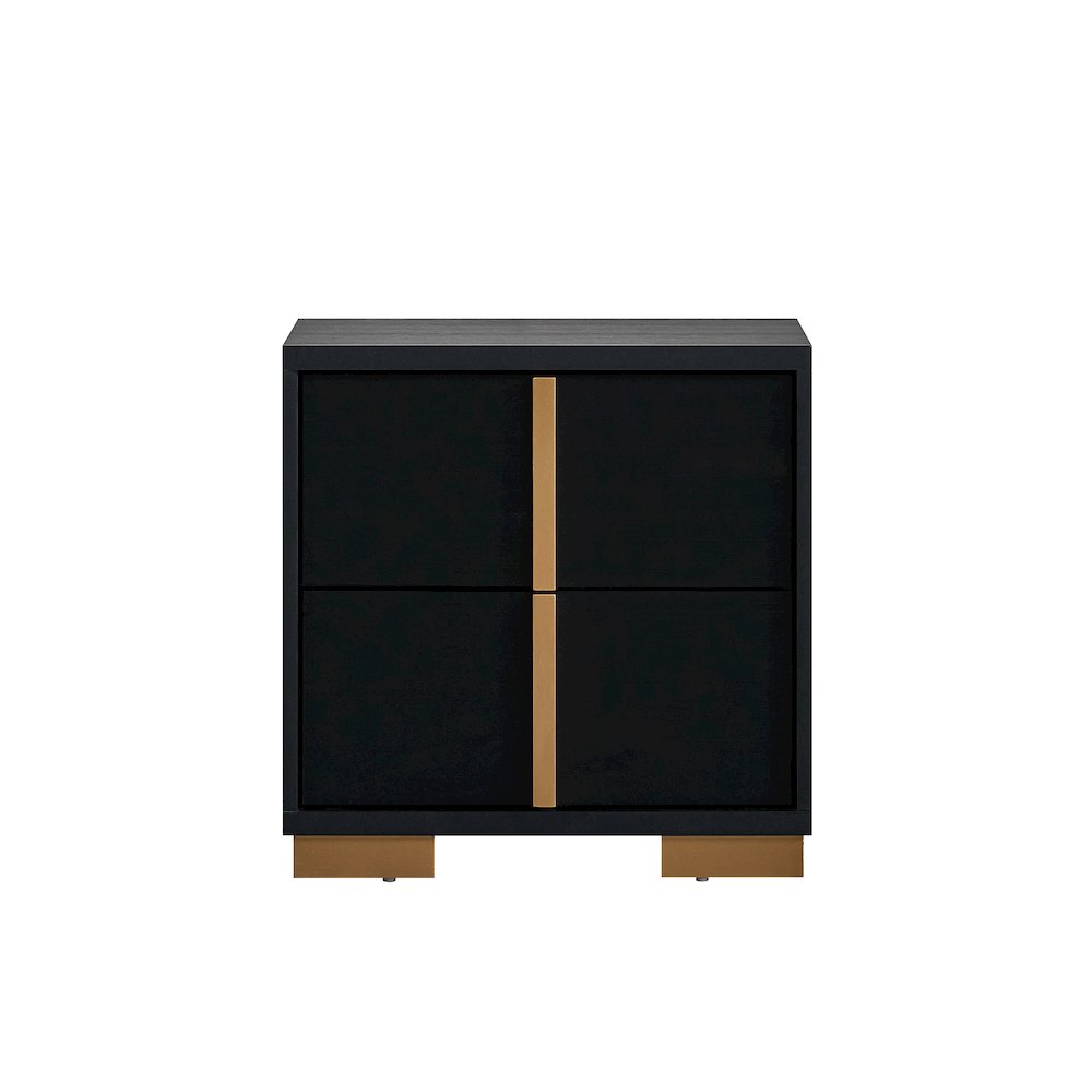Glory Furniture Steeler Nightstand, Black/Gold. Picture 1
