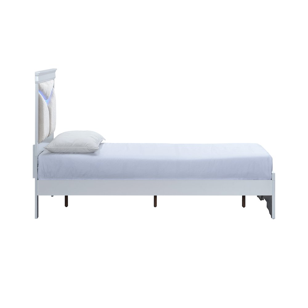 Glory Furniture Lorana Twin Bed, Sparkling White Color. Picture 6