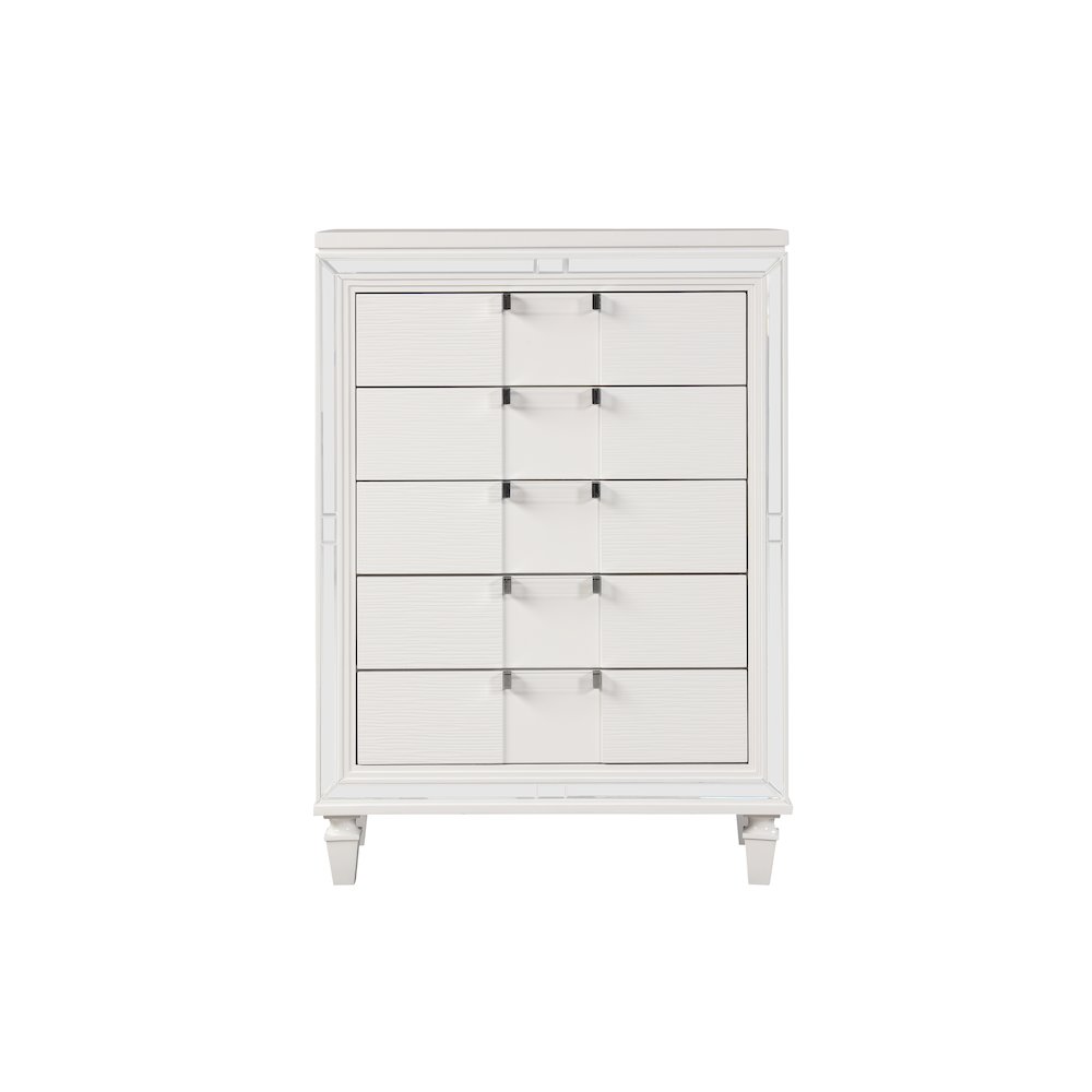 Glory Furniture Genoa Chest, Sparkling White. Picture 1