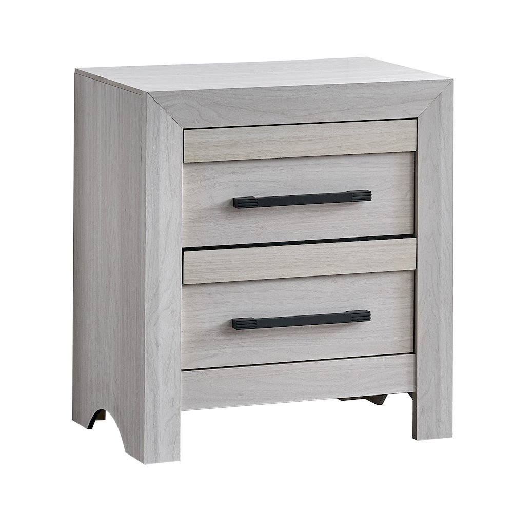 Nightstand with 2 Dovetail Drawers, Fully Assembled Bedside Table Bedroom, Beige. Picture 1