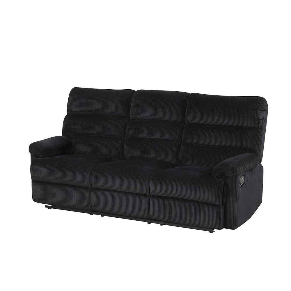 Glory Furniture Lucie Reclining Sofa, Black Color. Picture 1