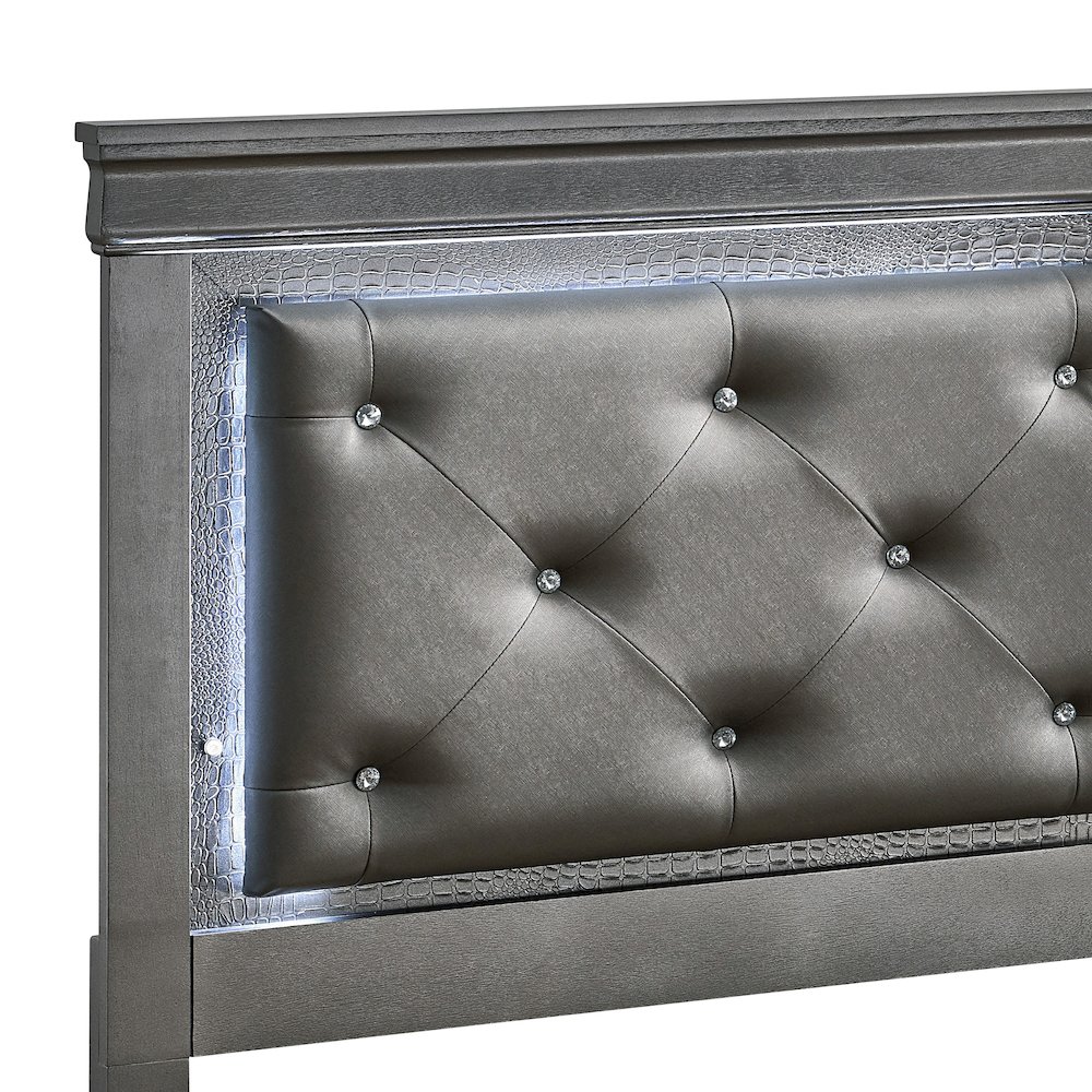 Glory Furniture Lorana Twin Bed, Gunmetal Gray Color. Picture 3