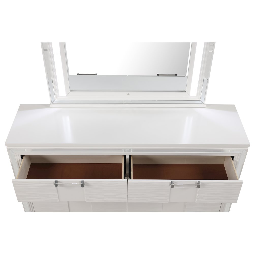 Glory Furniture Genoa Dresser, Sparkling White. Picture 10