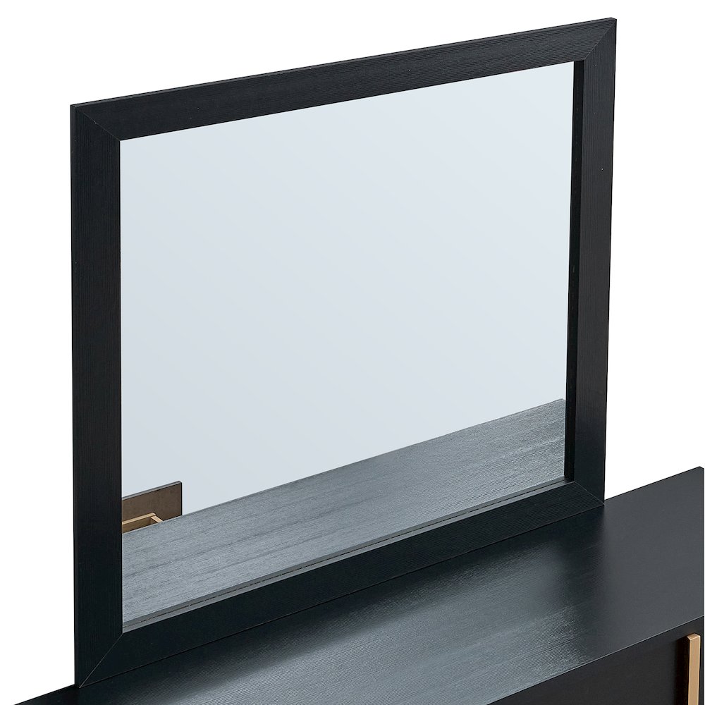 Glory Furniture Steeler Mirror, Black/Gold. Picture 4