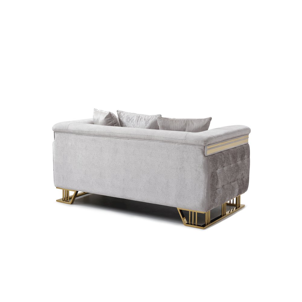 Glory Furniture Rebecca Loveseat , Shiny Silver. Picture 4