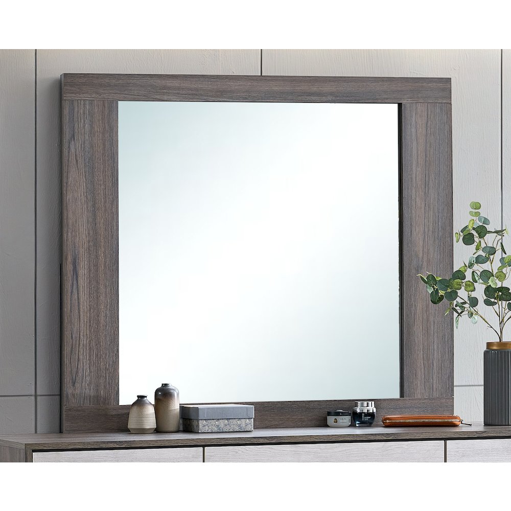 Glory Furniture Aberdeen Mirror, Gray/Oak. Picture 6