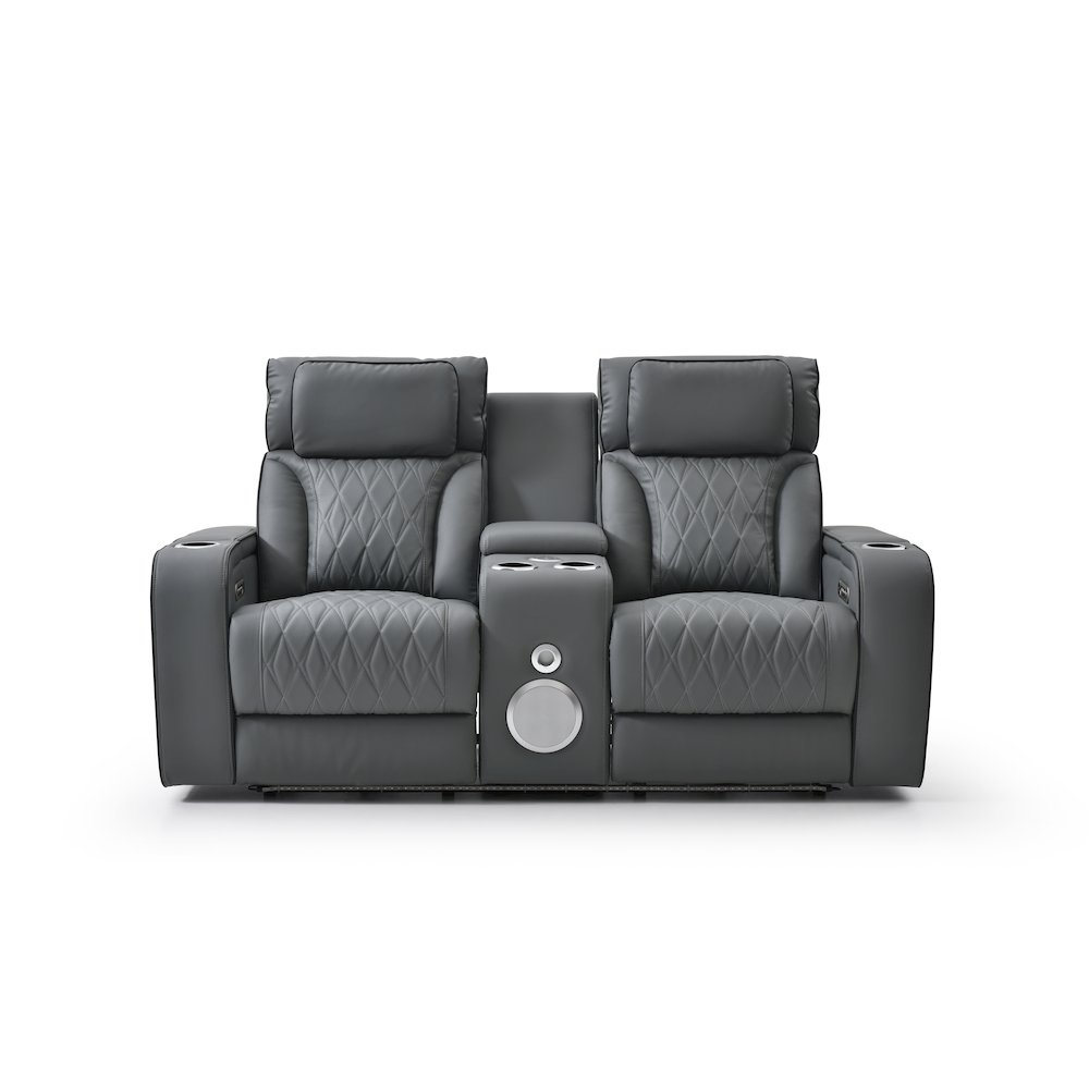 Glory Furniture Lumin Reclining Loveseat, Gray. Picture 3