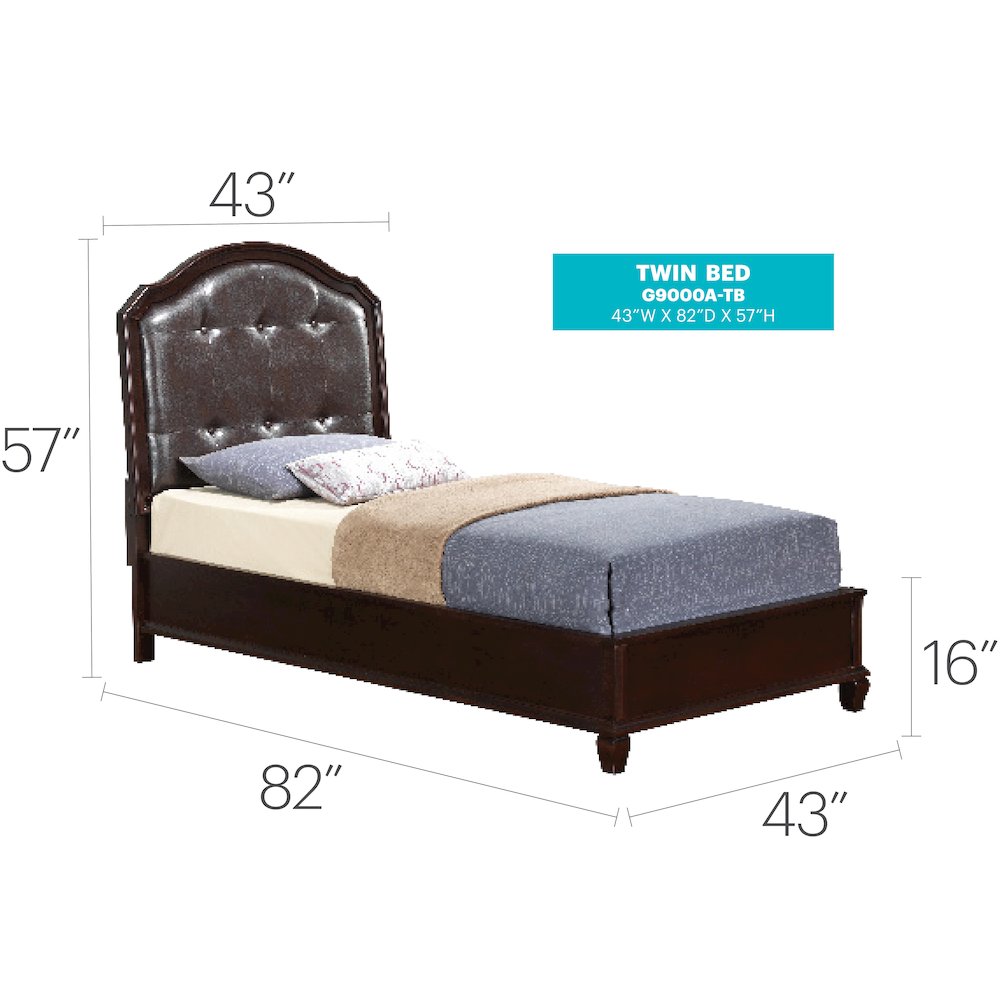 Glory Furniture Triton Twin Bed in Cappuccino Color. Picture 7