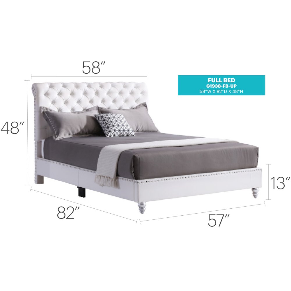 Glory Furniture Maxx Full Bed in White Color. Picture 17