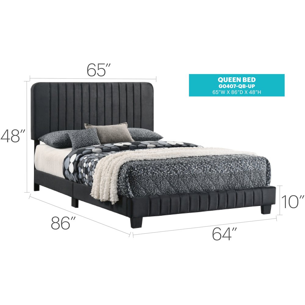 Glory Furniture Lodi King Bed in Black Color. Picture 2