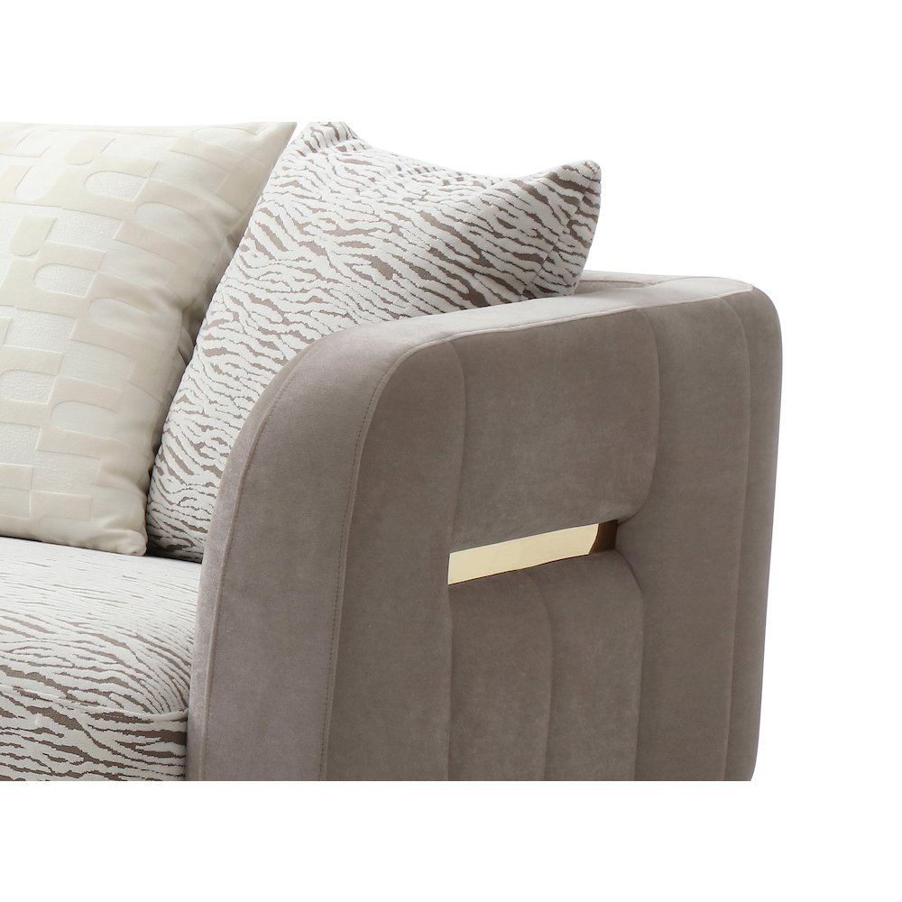 Upholstered Loveseat with Accent Pillows, Classic Sofa for Living Room. Picture 6