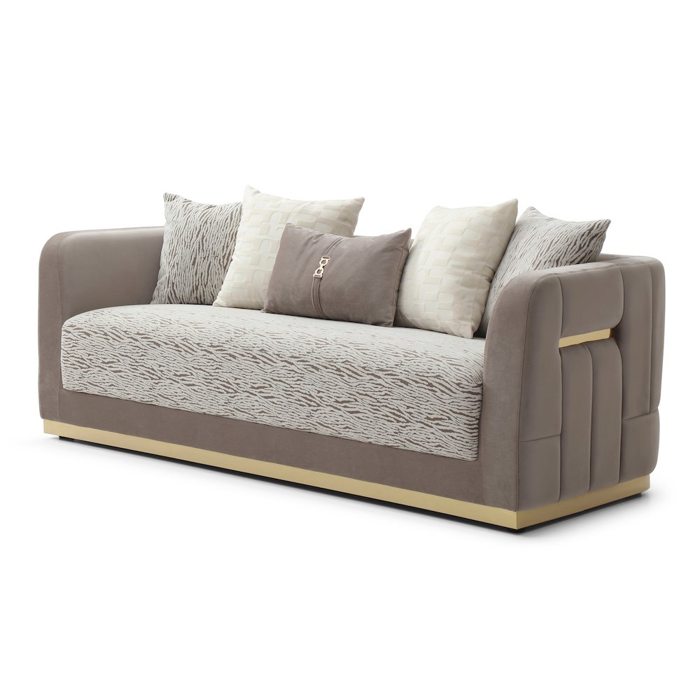 Upholstered Sofa Couch with Accent Pillows, Modern Style for Living Room. Picture 1