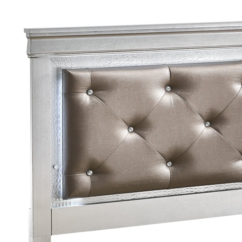 Glory Furniture Lorana Twin Bed, Silver Champagne Color. Picture 4