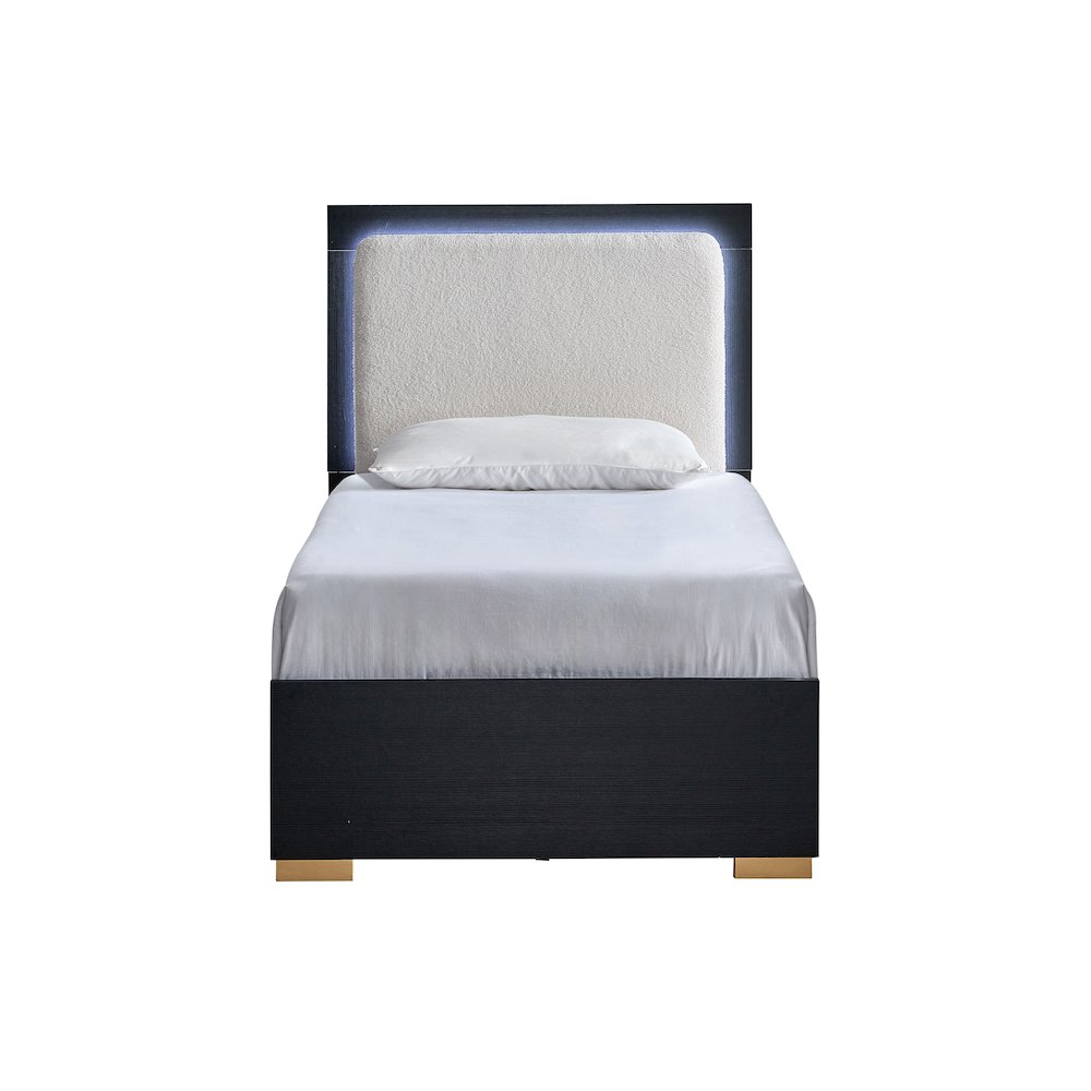 Glory Furniture Steeler Twin Bed, Black/Gold. Picture 4