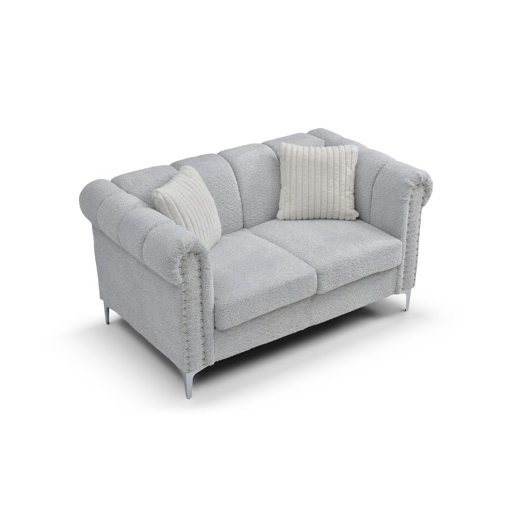 Glory Furniture Sammy Loveseat, Gray Color. Picture 5
