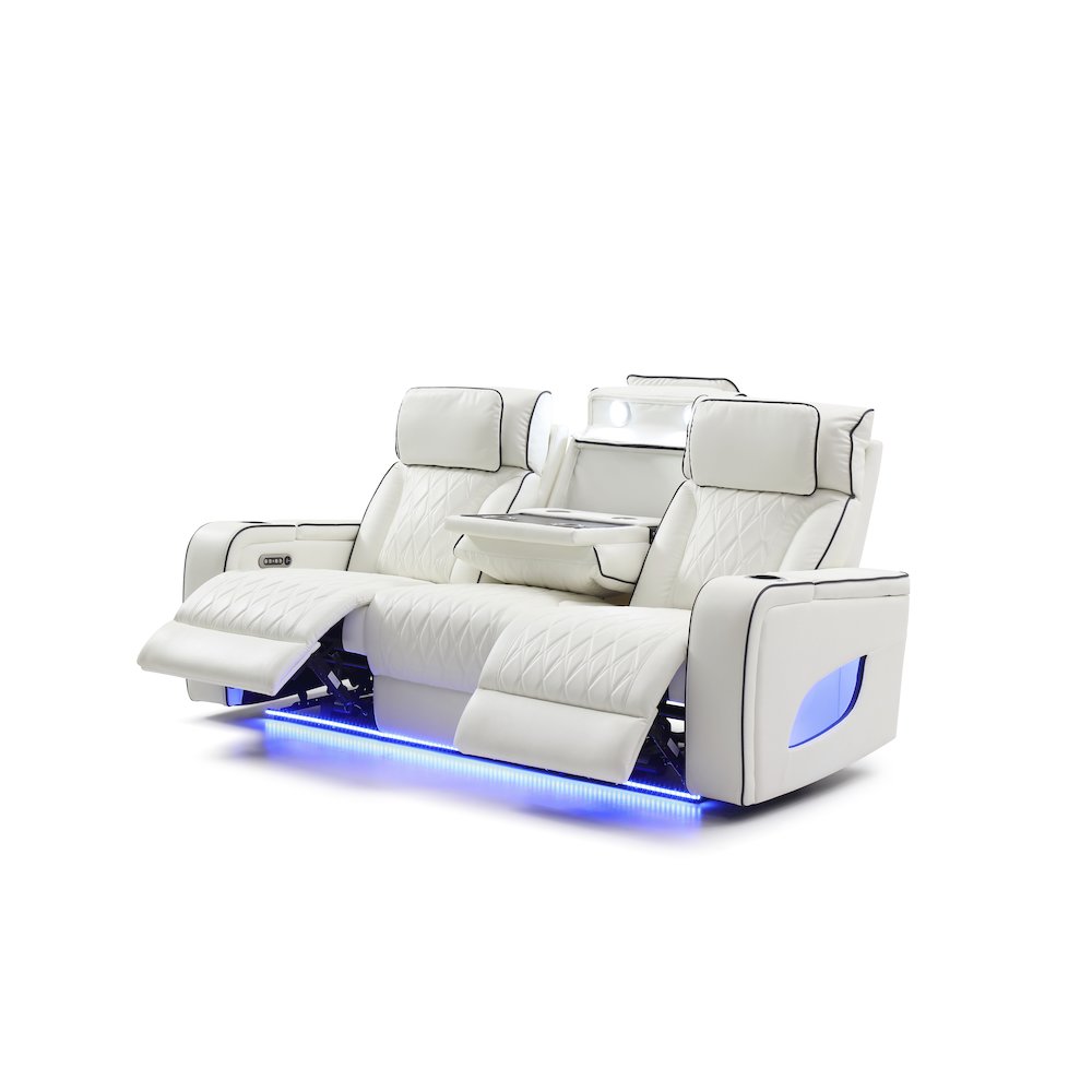 Glory Furniture Lumin Sofa, White. Picture 4