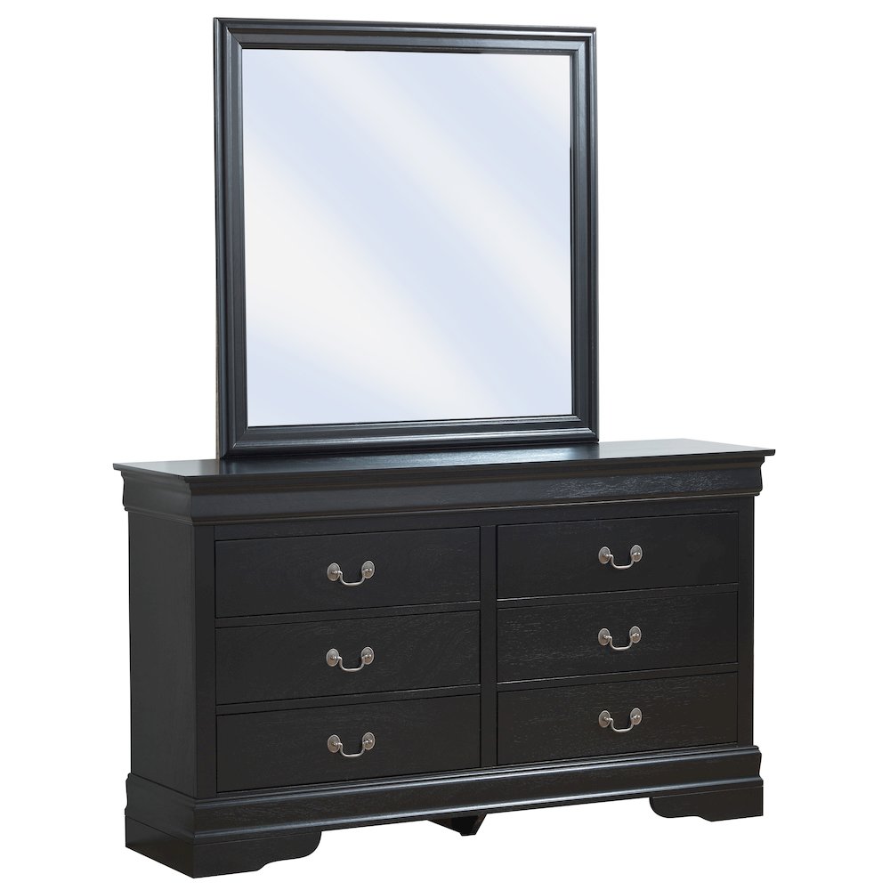 Glory Furniture Louis Phillipe Mirror in Black Color. Picture 7