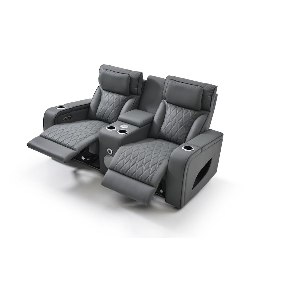 Glory Furniture Lumin Reclining Loveseat, Gray. Picture 7