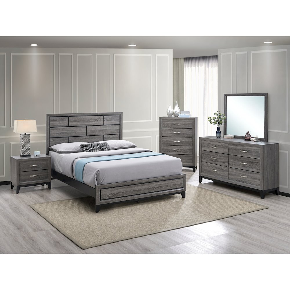 Contemporary Glasgow Queen Bed ( 2 Boxes) , Gray. Picture 3
