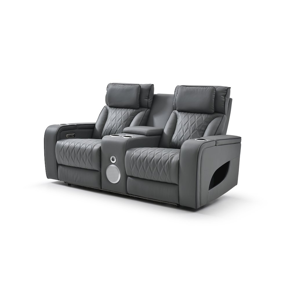 Glory Furniture Lumin Reclining Loveseat, Gray. Picture 1