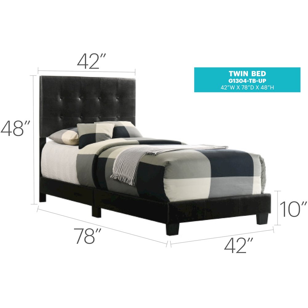 Glory Furniture Caldwell Twin Bed in Black Color. Picture 8