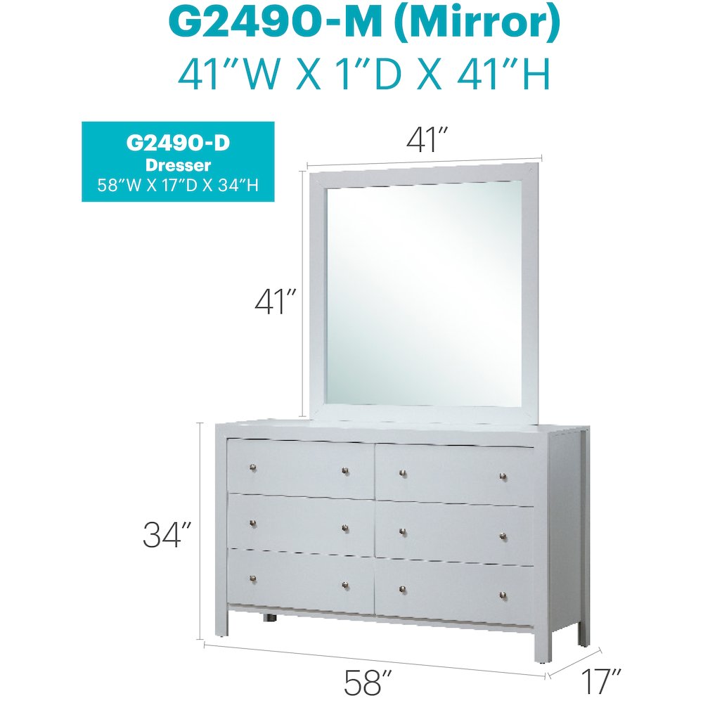 Glory Furniture Burlington Dresser in White Color. Picture 8