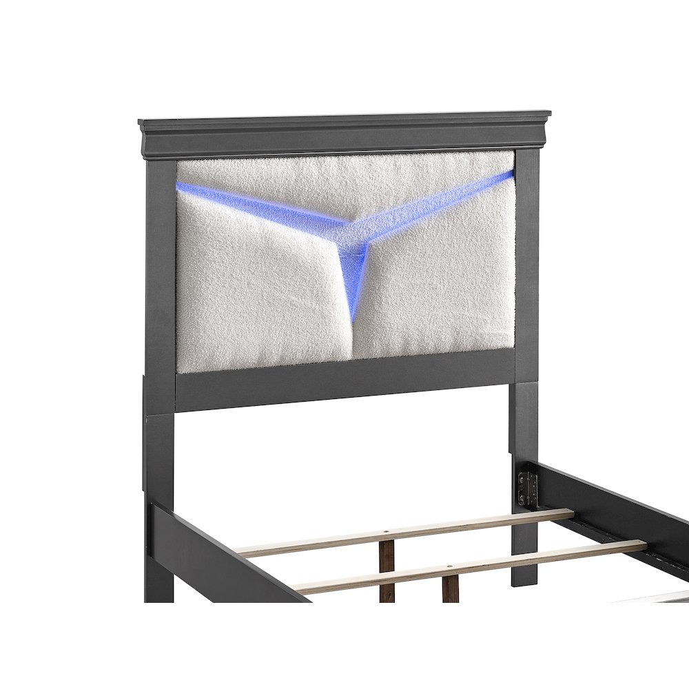 Glory Furniture Lorana Twin Bed, Gunmetal Gray Color. Picture 3