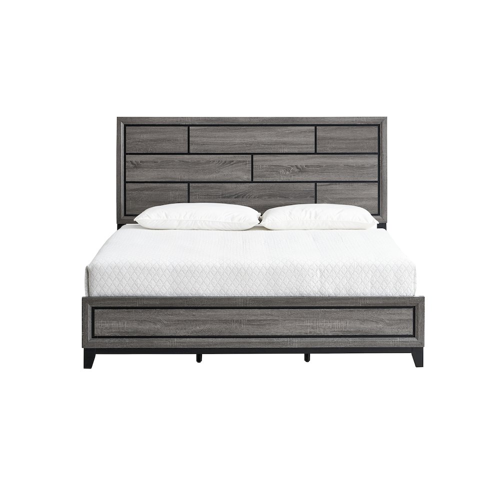Contemporary Glasgow Queen Bed ( 2 Boxes) , Gray. Picture 10
