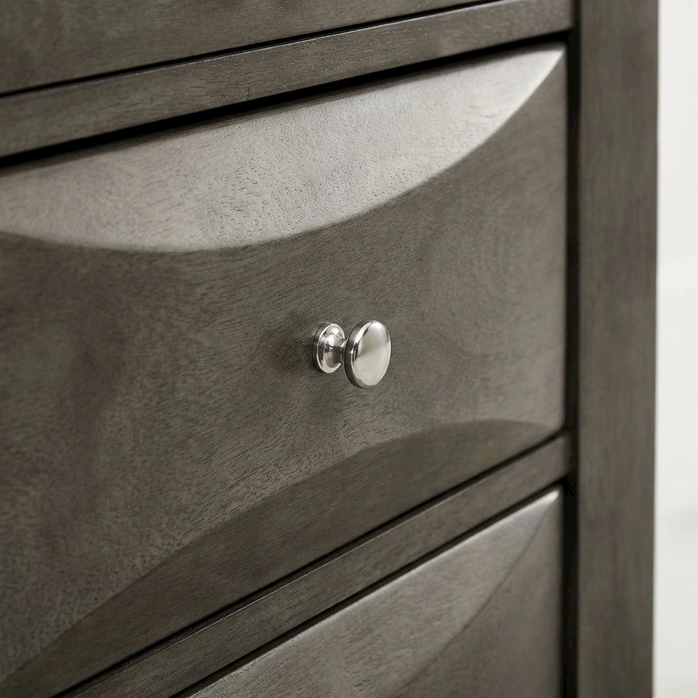 Gray Bedroom Nightstand, 3 Drawers, Dovetailed Construction, Contemporary Style. Picture 4