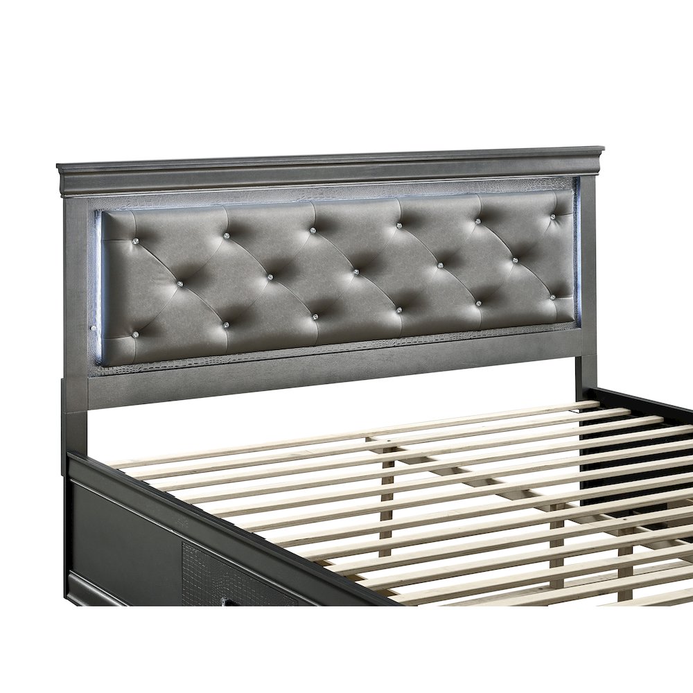Glory Furniture Lorana King Bed, Gunmetal Gray Color. Picture 3