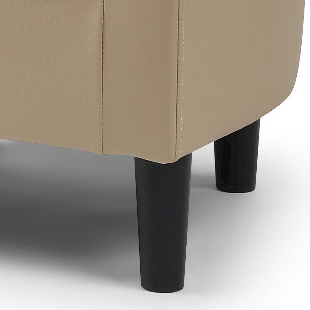Accent Chair with Ottoman Set, Compact Lounge Chair for Bedroom, Beige. Picture 6