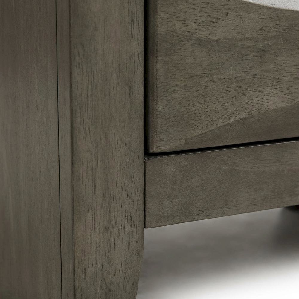Gray Bedroom Nightstand, 3 Drawers, Dovetailed Construction, Contemporary Style. Picture 5