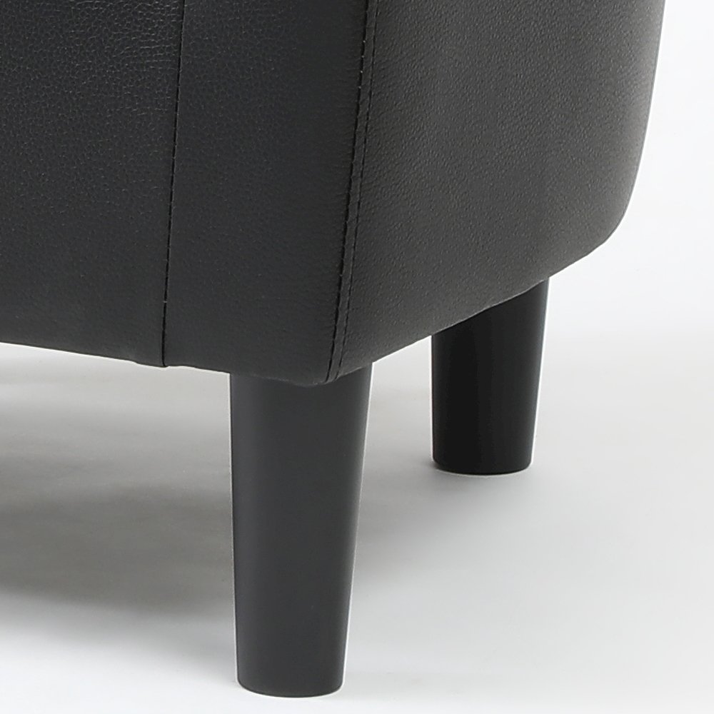 Accent Chair with Ottoman Set, Compact Lounge Chair for Bedroom, Black. Picture 6