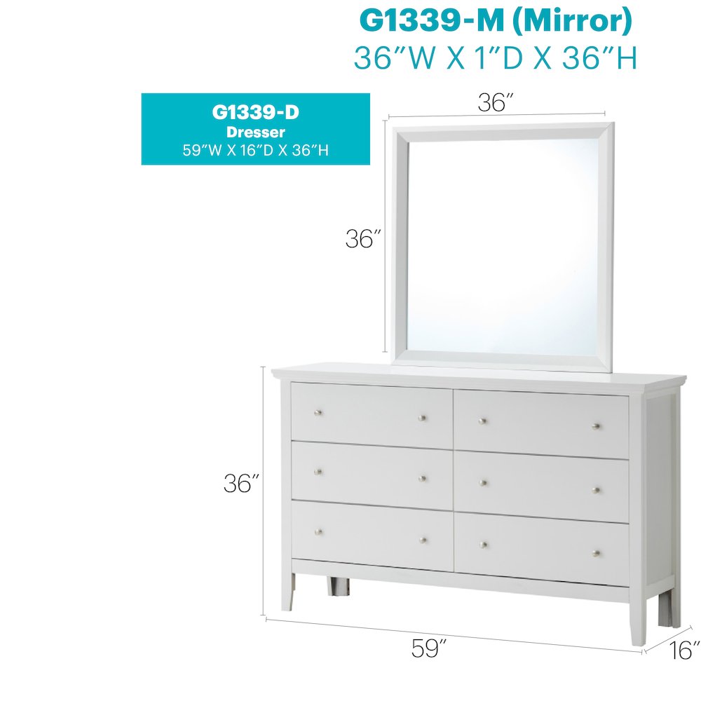 Glory Furniture Primo Dresser in White Color. Picture 6