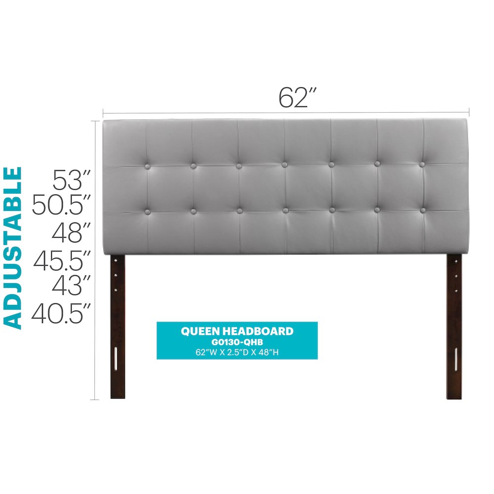 Glory Furniture Super Nova Queen Headboard in Light Grey Color. Picture 7