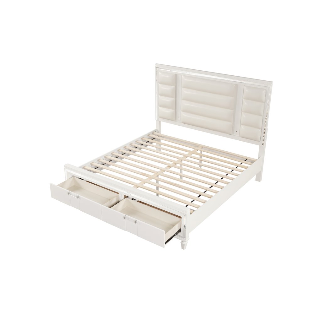 Glory Furniture Genoa Queen Bed, Sparkling White. Picture 6