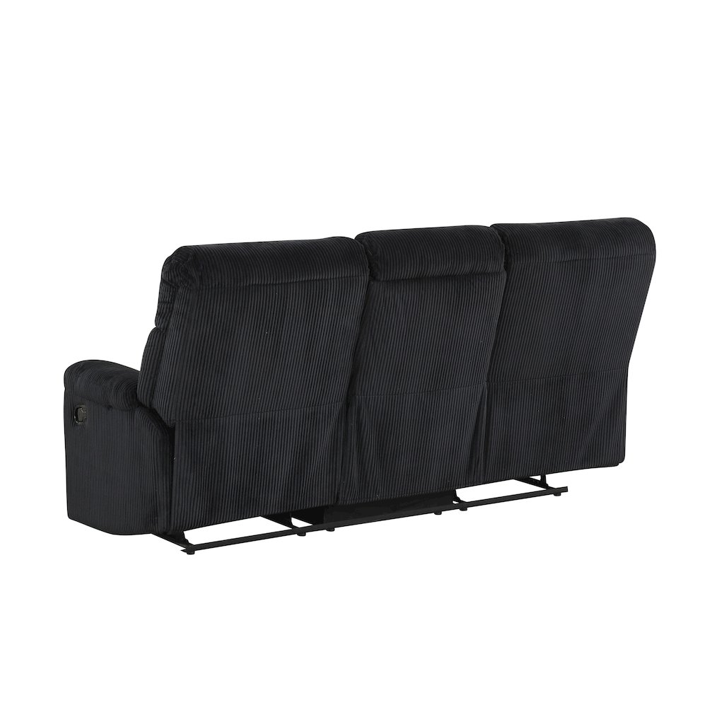 Glory Furniture Lucie Reclining Sofa, Black Color. Picture 3