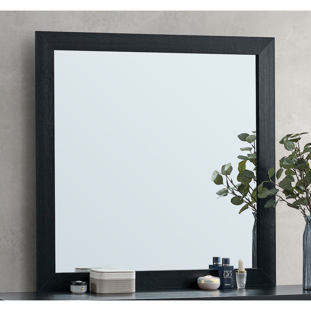 Glory Furniture Steeler Mirror, Black/Gold. Picture 6