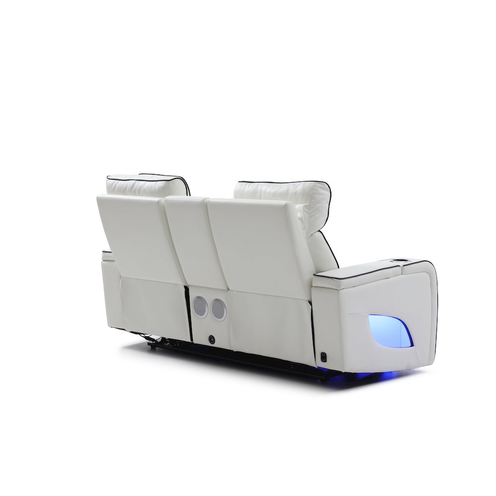 Glory Furniture Lumin Reclining Loveseat, White. Picture 2