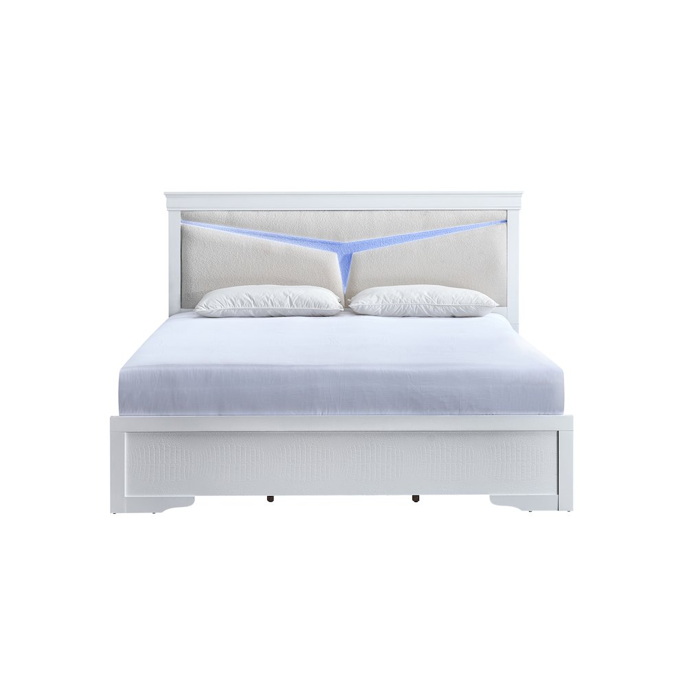 Glory Furniture Lorana Full Bed, Sparkling White Color. Picture 4