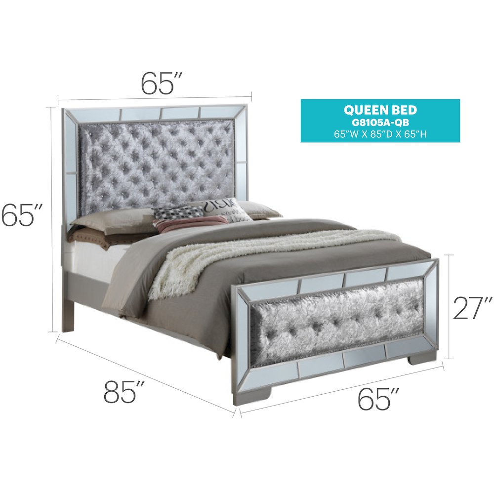 Glory Furniture Hollywood Hills King Bed in Champagne Color. Picture 2