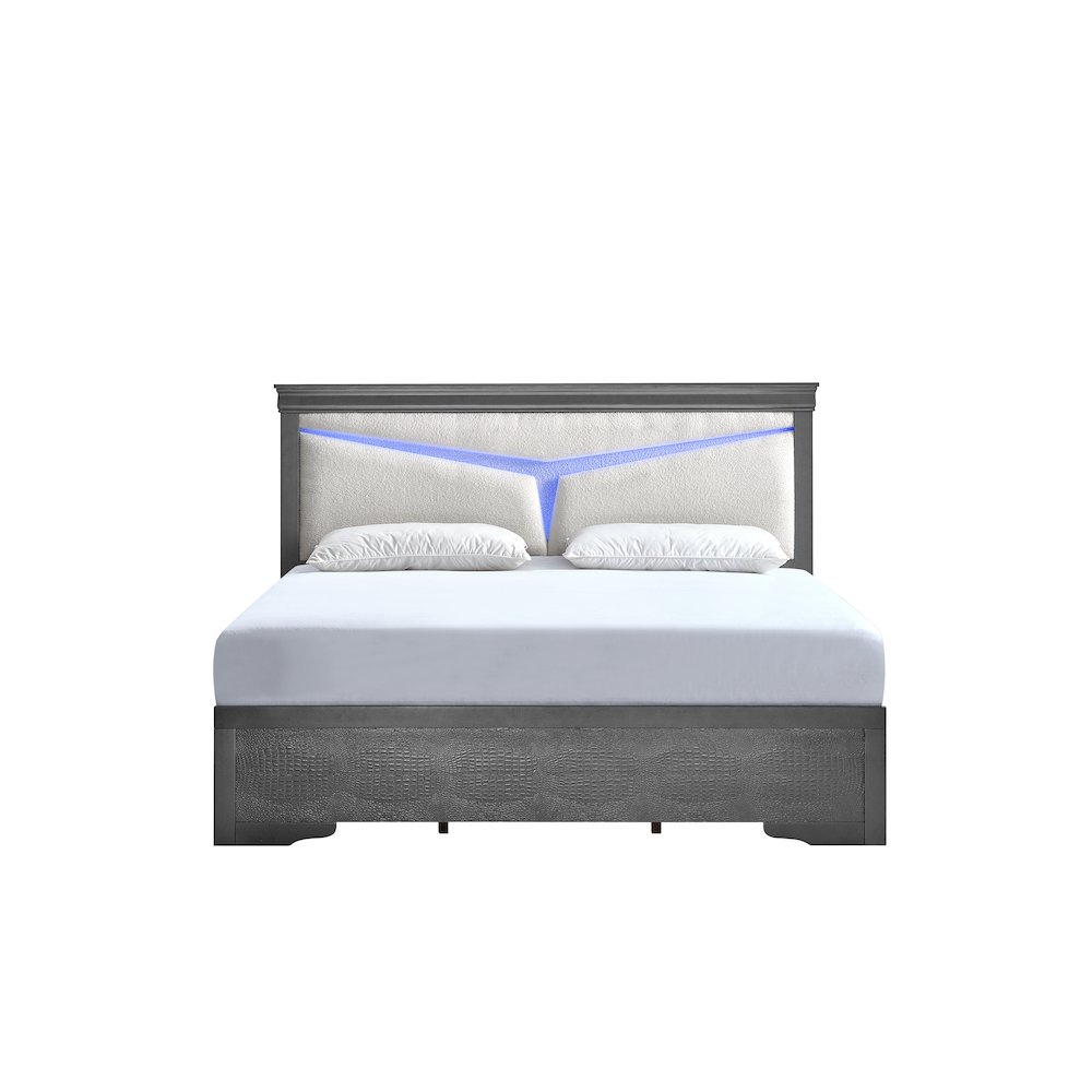 Glory Furniture Lorana Queen Bed, Gunmetal Gray Color. Picture 3