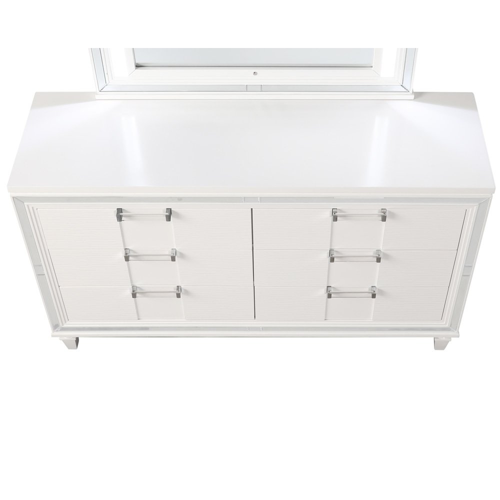 Glory Furniture Genoa Dresser, Sparkling White. Picture 2