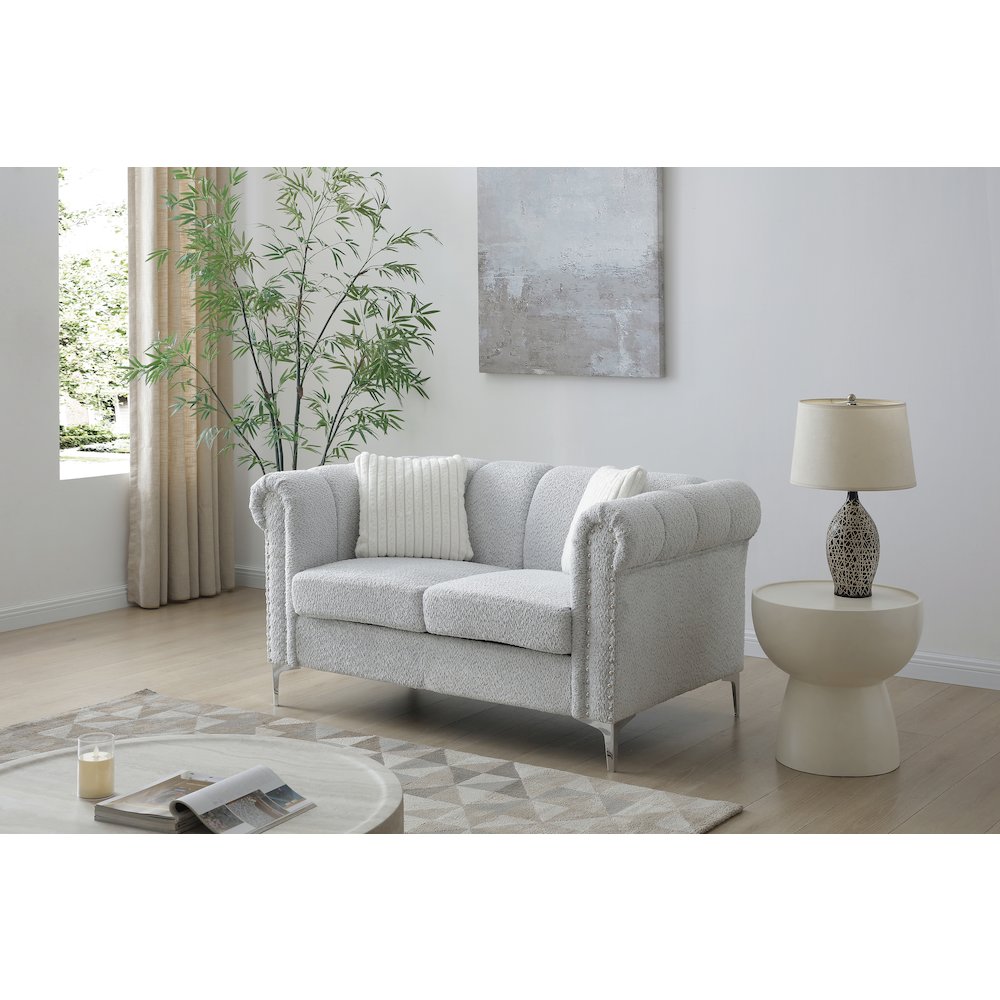 Glory Furniture Sammy Loveseat, Gray Color. Picture 4
