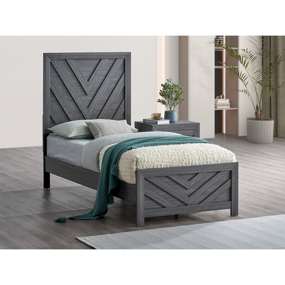 Glory Furniture Rustica Twin Bed, Gray Color. Picture 5
