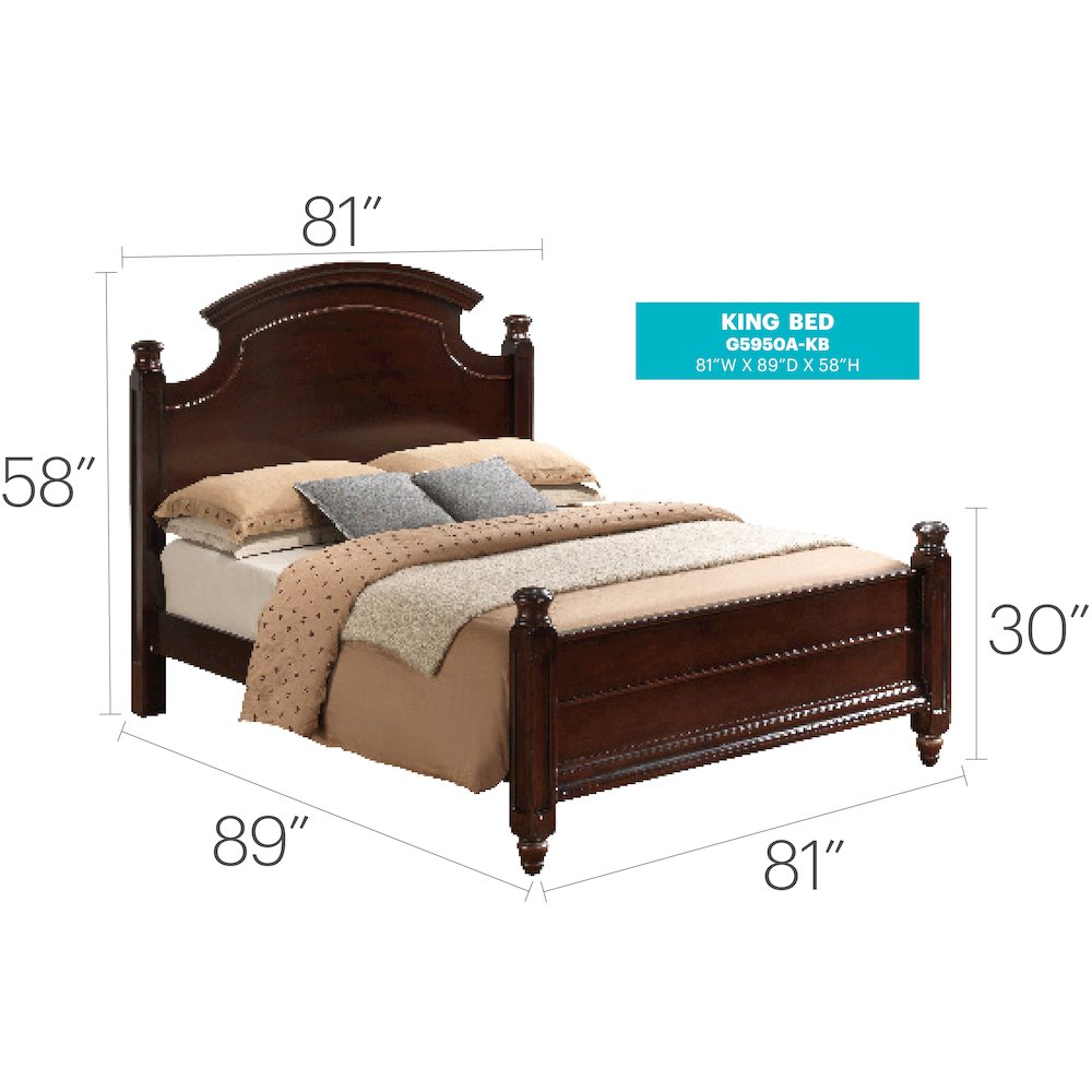 Glory Furniture Summit King Bed in Cappuccino Color. Picture 4